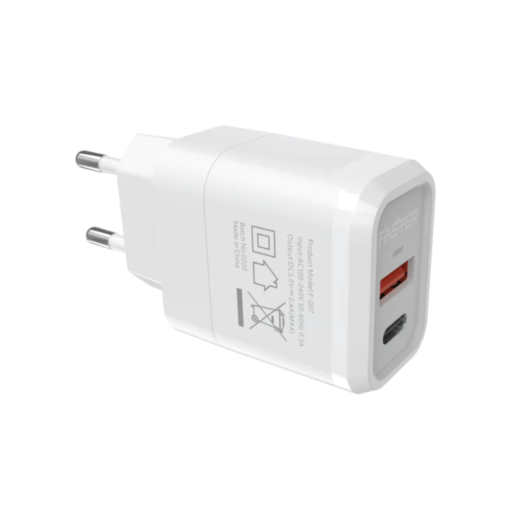 FASTER FAC-950 QC+PD Dual Port Fast Wall Charger